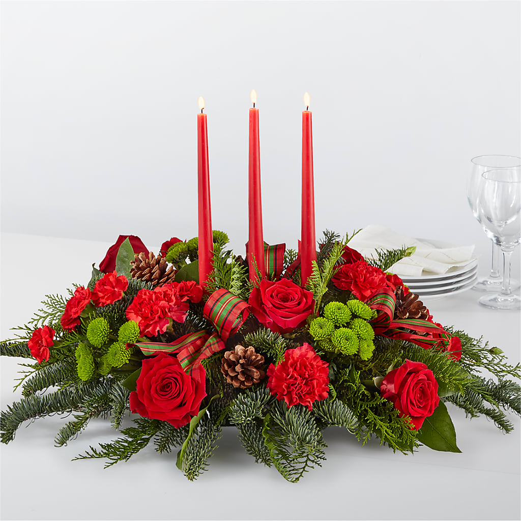 By the Candlelight Centerpiece – Ivory Hills Floral Designs, Keeling VA