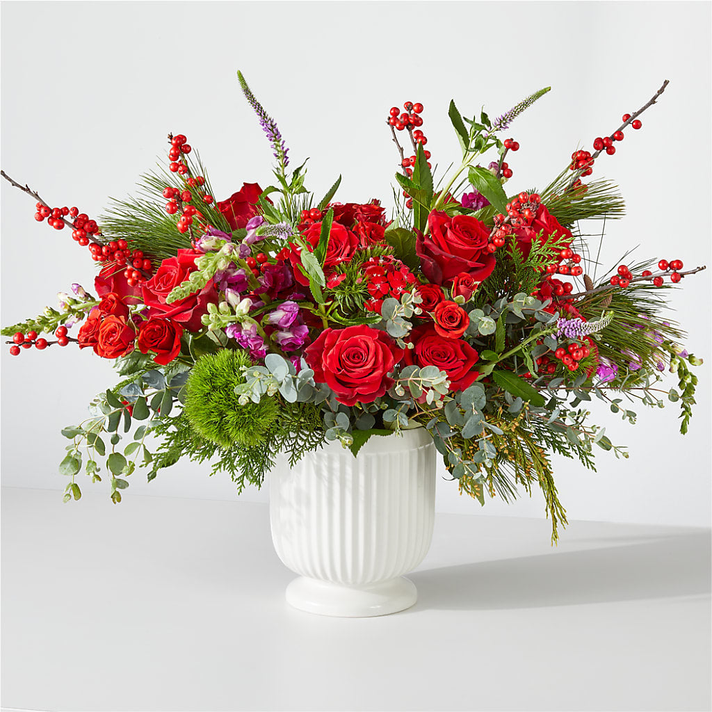 Big Red Bow Bouquet – Ivory Hills Floral Designs, Keeling VA