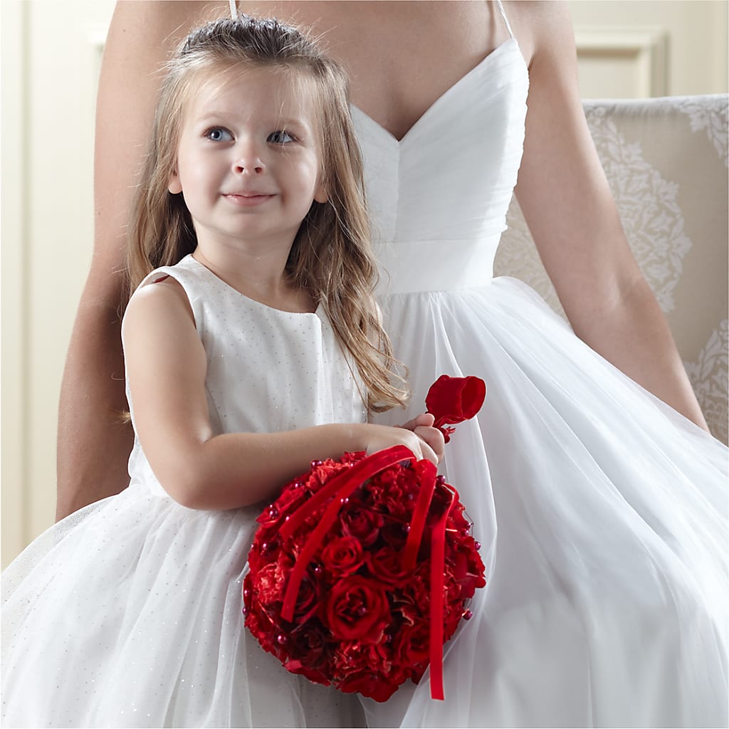Pure at Heart Flower Girl Arrangement – Ivory Hills Floral Designs, Keeling VA